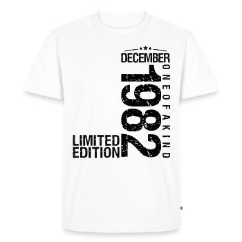 Anniversaire Décembre 1982 Décembre né en December - T-shirt Premium bio Homme - blanc - Devant - Nico (187cm)