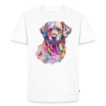 chien, labrador, golden retriever, coloré, illustration - T-shirt Premium bio Homme - blanc - Devant - Nico (187cm)