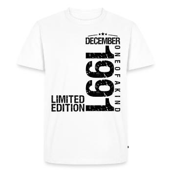 Anniversaire Décembre 1991 Décembre né en December - T-shirt Premium bio Homme - blanc - Devant - Nico (187cm)