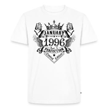 January 1996 January 1996 born in January - Men's Premium Organic T-Shirt - white - Front - Nico (187cm)