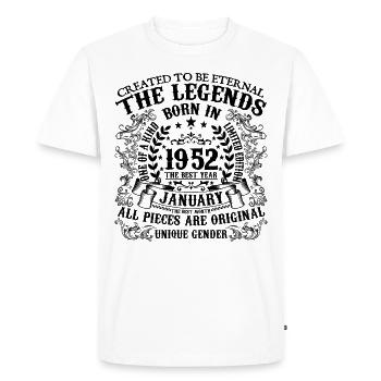 Birthday 1952 January 1952 born in January 1952 - Men's Premium Organic T-Shirt - white - Front - Nico (187cm)