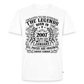 Birthday 2007 January 2007 born in January 2007 - Men's Premium Organic T-Shirt - white - Front - Nico (187cm)
