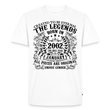 Anniversaire 2002 Janvier 2002 né en Janvier 2002 - T-shirt Premium bio Homme - blanc - Devant - Nico (187cm)