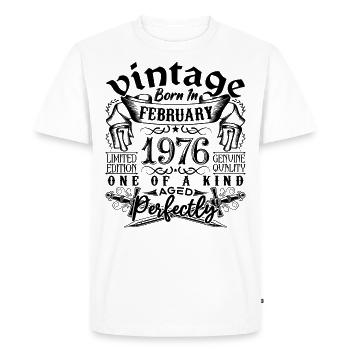 Anniversaire 1976 Février 1976 né en Février - T-shirt Premium bio Homme - blanc - Devant - Nico (187cm)