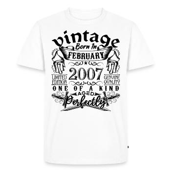 Birthday 2007 February 2007 born in February - Men's Premium Organic T-Shirt - white - Front - Nico (187cm)