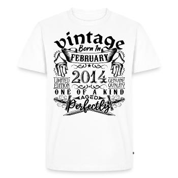 Birthday 2014 February 2014 born in February - Men's Premium Organic T-Shirt - white - Front - Nico (187cm)