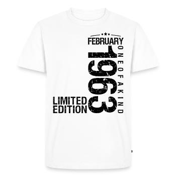 Birthday February 1963 February born in February - Men's Premium Organic T-Shirt - white - Front - Nico (187cm)