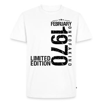 Birthday February 1970 February born in February - Men's Premium Organic T-Shirt - white - Front - Nico (187cm)
