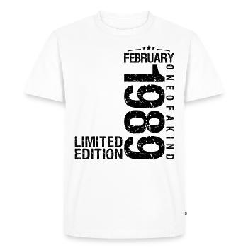 Birthday February 1989 February born in February - Men's Premium Organic T-Shirt - white - Front - Nico (187cm)