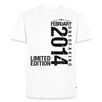Birthday February 2014 February born in February - Men's Premium Organic T-Shirt - white - Front - Nico (187cm)