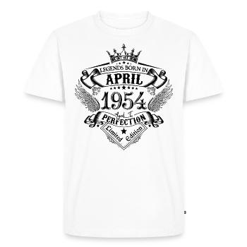 anniversaire Avril 1954 avril anniversaire 1954 - T-shirt Premium bio Homme - blanc - Devant - Nico (187cm)