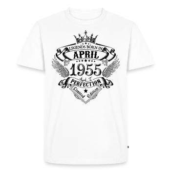 anniversaire Avril 1955 avril anniversaire 1955 - T-shirt Premium bio Homme - blanc - Devant - Nico (187cm)