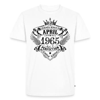 anniversaire Avril 1965 avril anniversaire 1965 - T-shirt Premium bio Homme - blanc - Devant - Nico (187cm)