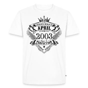 Anniversary April 2003 April Anniversary 2003 - Men's Premium Organic T-Shirt - white - Front - Nico (187cm)