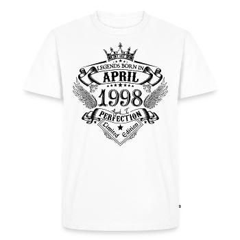 anniversaire Avril 1998 avril anniversaire 1998 - T-shirt Premium bio Homme - blanc - Devant - Nico (187cm)