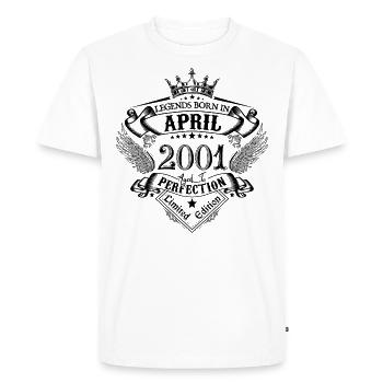 Anniversary April 2001 April Anniversary 2001 - Men's Premium Organic T-Shirt - white - Front - Nico (187cm)