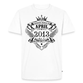 anniversaire Avril 2013 avril anniversaire 2013 - T-shirt Premium bio Homme - blanc - Devant - Nico (187cm)