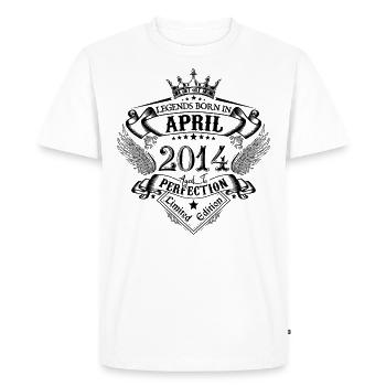 Anniversary April 2014 April Anniversary 2014 - Men's Premium Organic T-Shirt - white - Front - Nico (187cm)