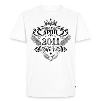 anniversaire Avril 2011 avril anniversaire 2011 - T-shirt Premium bio Homme - blanc - Devant - Nico (187cm)