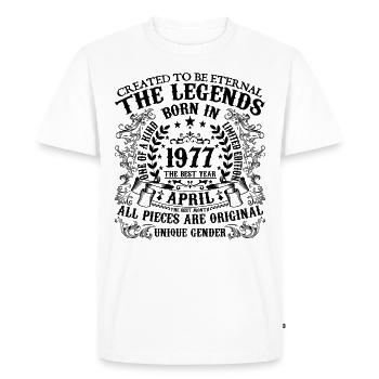 Birthday 1977 April 1977 born in April 1977 - Men's Premium Organic T-Shirt - white - Front - Nico (187cm)