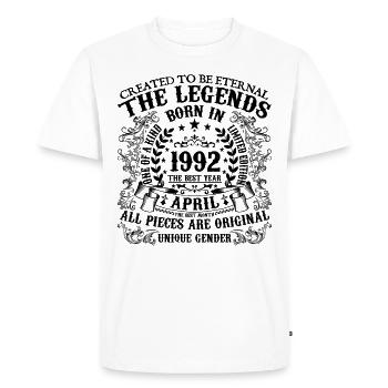 Birthday 1992 April 1992 born in April 1992 - Men's Premium Organic T-Shirt - white - Front - Nico (187cm)