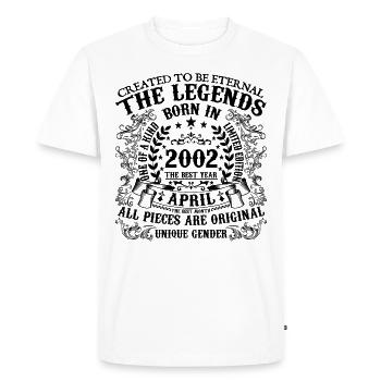 Anniversaire 2002 Avril 2002 né en Avril 2002 - T-shirt Premium bio Homme - blanc - Devant - Nico (187cm)