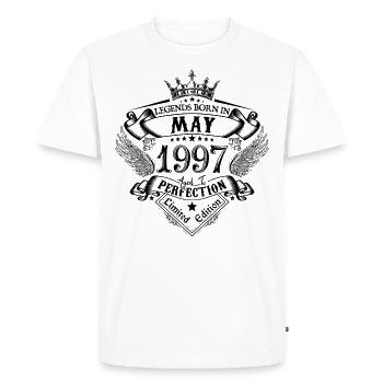 anniversaire Mai 1997 Mai anniversaire 1997 - T-shirt Premium bio Homme - blanc - Devant - Nico (187cm)