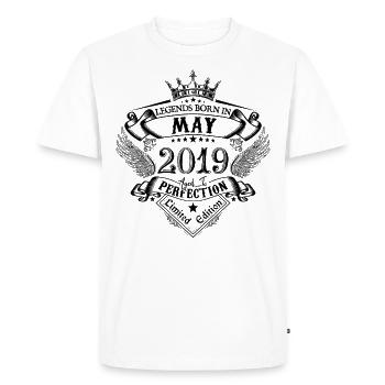 anniversaire Mai 2019 Mai anniversaire 2019 - T-shirt Premium bio Homme - blanc - Devant - Nico (187cm)