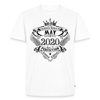 anniversaire Mai 2020 Mai anniversaire 2020 - T-shirt Premium bio Homme - blanc - Devant - Nico (187cm)