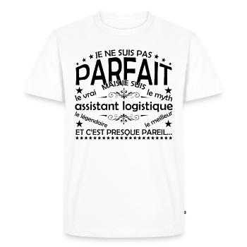 Logistics Assistant Gift Logistics Assistant l - Men's Premium Organic T-Shirt - white - Front - Nico (187cm)