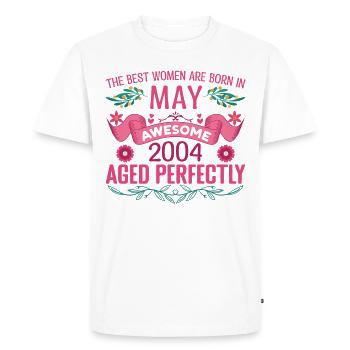 Mai 2004 anniversaire femme Mai 2004 anniversaire - T-shirt Premium bio Homme - blanc - Devant - Nico (187cm)