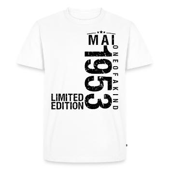 Anniversaire Mai 1953 Mai né en Mai - T-shirt Premium bio Homme - blanc - Devant - Nico (187cm)