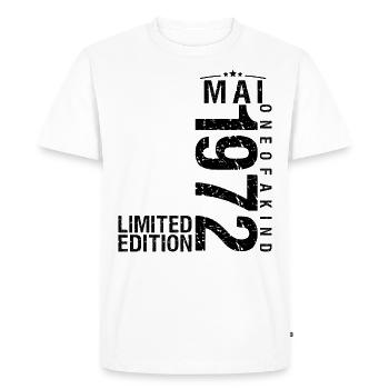 Anniversaire Mai 1972 Mai né en Mai - T-shirt Premium bio Homme - blanc - Devant - Nico (187cm)