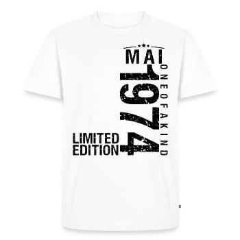 Anniversaire Mai 1974 Mai né en Mai - T-shirt Premium bio Homme - blanc - Devant - Nico (187cm)