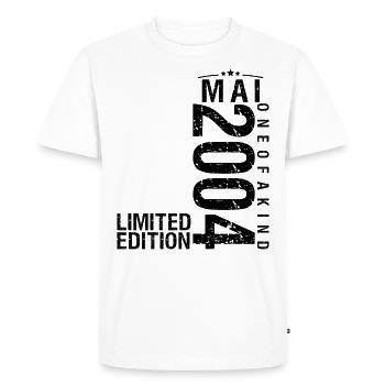 Anniversaire Mai 2004 Mai né en Mai - T-shirt Premium bio Homme - blanc - Devant - Nico (187cm)