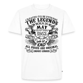 Birthday 1952 May 1952 born in May 1952 - Men's Premium Organic T-Shirt - white - Front - Nico (187cm)