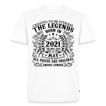 Anniversaire 2021 Mai 2021 né en Mai 2021 - T-shirt Premium bio Homme - blanc - Devant - Nico (187cm)