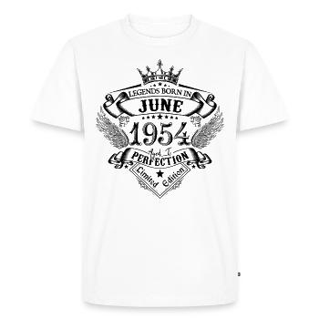 anniversaire Juin 1954 Juin anniversaire 1954 - T-shirt Premium bio Homme - blanc - Devant - Nico (187cm)