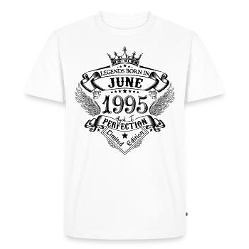 birthday June 1995 June anniversary 1995 - Men's Premium Organic T-Shirt - white - Front - Nico (187cm)