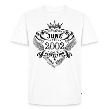 anniversaire Juin 2002 Juin anniversaire 2002 - T-shirt Premium bio Homme - blanc - Devant - Nico (187cm)