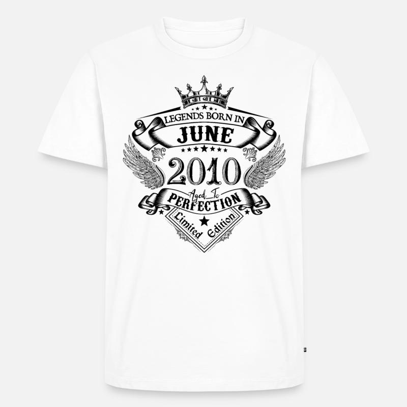 Geburtstag Juni 2010 Juni Jubiläum 2010 - Männer Premium Bio T-Shirt - Weiß