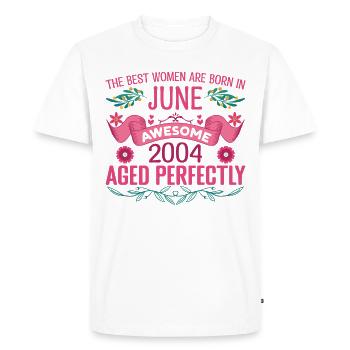 Juin 2004 anniversaire femme Juin 2004 - T-shirt Premium bio Homme - blanc - Devant - Nico (187cm)