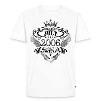 2006 Juillet 2006 anniversaire Juillet 2006 - T-shirt Premium bio Homme - blanc - Devant - Nico (187cm)