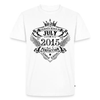 2015 Juillet 2015 anniversaire Juillet 2015 - T-shirt Premium bio Homme - blanc - Devant - Nico (187cm)