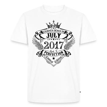 2017 Juillet 2017 anniversaire Juillet 2017 - T-shirt Premium bio Homme - blanc - Devant - Nico (187cm)