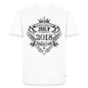 2018 Juillet 2018 anniversaire Juillet 2018 - T-shirt Premium bio Homme - blanc - Devant - Nico (187cm)