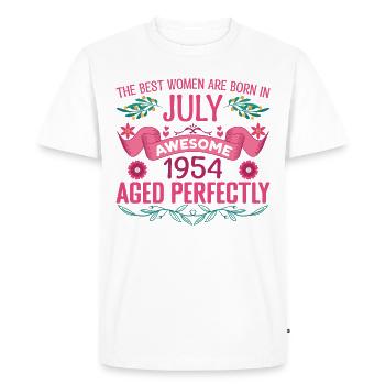Juillet 1954 anniversaire femme Juillet 1954 - T-shirt Premium bio Homme - blanc - Devant - Nico (187cm)