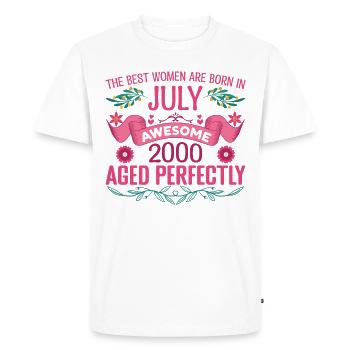 July 2000 Birthday Woman July 2000 - Men's Premium Organic T-Shirt - white - Front - Nico (187cm)