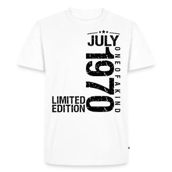 Anniversaire 1970 Juillet 1970 Juillet 1970 - T-shirt Premium bio Homme - blanc - Devant - Nico (187cm)