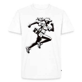 Dynamic Postwoman - Design for Young Postmen - Men's Premium Organic T-Shirt - white - Front - Nico (187cm)